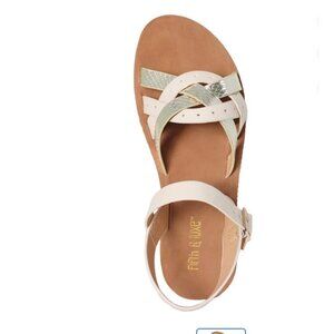 Fifth & Luxe women's metallic strappy comfort sandal NWT